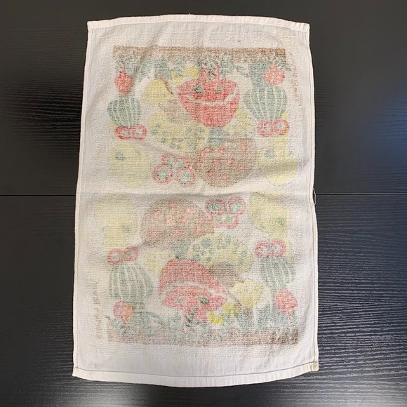 Vintage Merry Mushroom Themed Kitchen Towel Butterfly Kitsch Retro - Picture 6 of 7